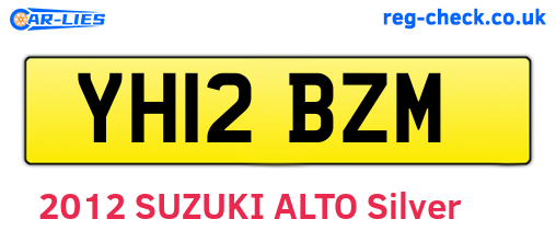 YH12BZM are the vehicle registration plates.