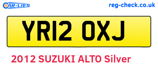 YR12OXJ are the vehicle registration plates.