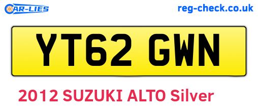 YT62GWN are the vehicle registration plates.