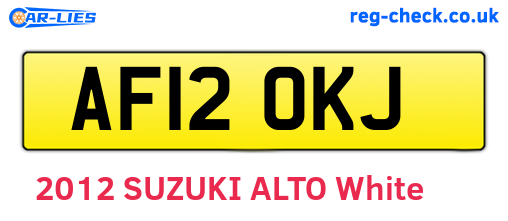 AF12OKJ are the vehicle registration plates.