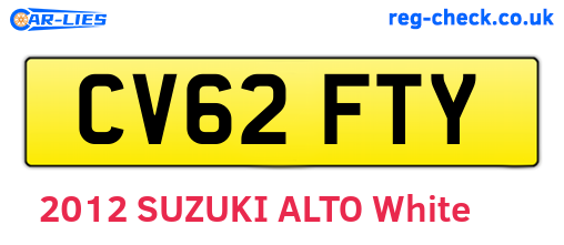 CV62FTY are the vehicle registration plates.
