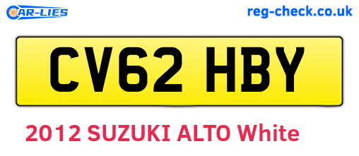 CV62HBY are the vehicle registration plates.
