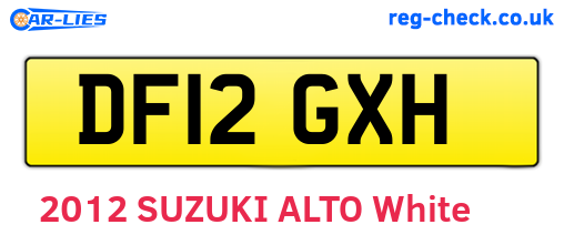 DF12GXH are the vehicle registration plates.