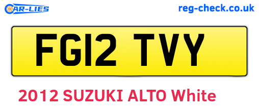 FG12TVY are the vehicle registration plates.
