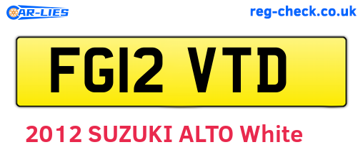 FG12VTD are the vehicle registration plates.
