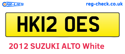 HK12OES are the vehicle registration plates.