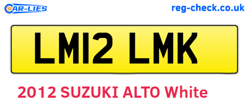 LM12LMK are the vehicle registration plates.
