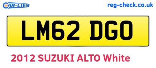 LM62DGO are the vehicle registration plates.