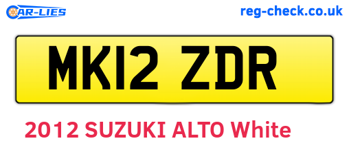 MK12ZDR are the vehicle registration plates.