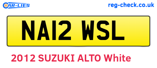 NA12WSL are the vehicle registration plates.