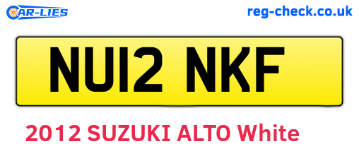 NU12NKF are the vehicle registration plates.