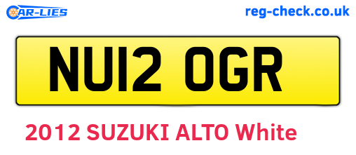 NU12OGR are the vehicle registration plates.