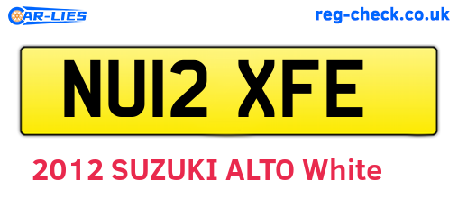 NU12XFE are the vehicle registration plates.