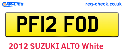 PF12FOD are the vehicle registration plates.