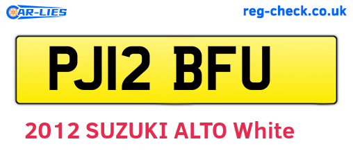 PJ12BFU are the vehicle registration plates.
