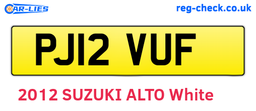 PJ12VUF are the vehicle registration plates.