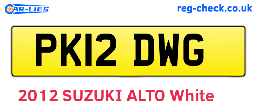 PK12DWG are the vehicle registration plates.