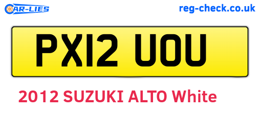 PX12UOU are the vehicle registration plates.