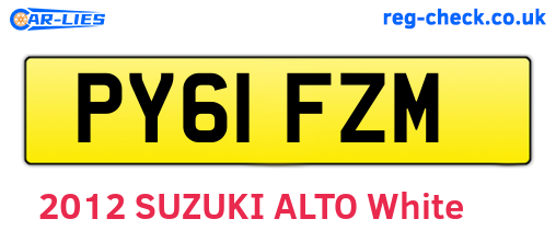 PY61FZM are the vehicle registration plates.