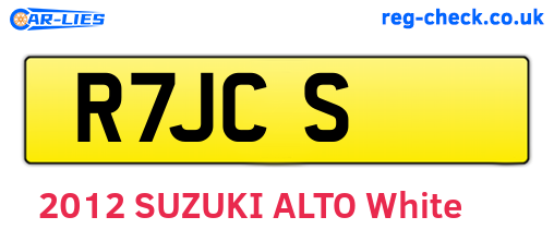 R7JCS are the vehicle registration plates.