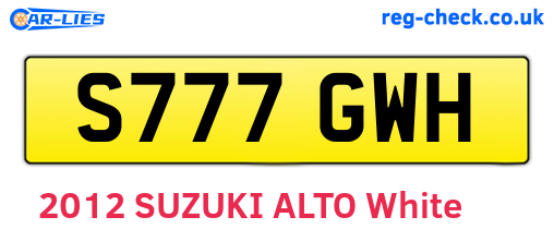 S777GWH are the vehicle registration plates.