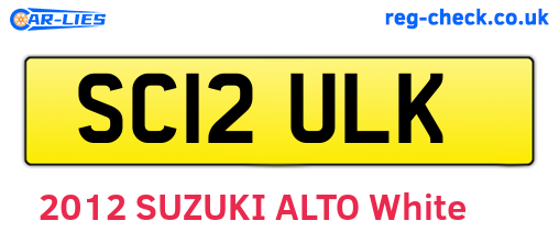SC12ULK are the vehicle registration plates.