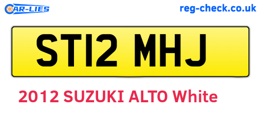 ST12MHJ are the vehicle registration plates.