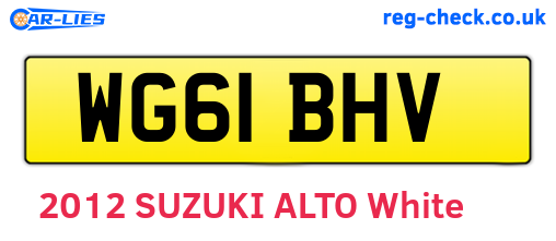 WG61BHV are the vehicle registration plates.
