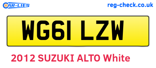 WG61LZW are the vehicle registration plates.