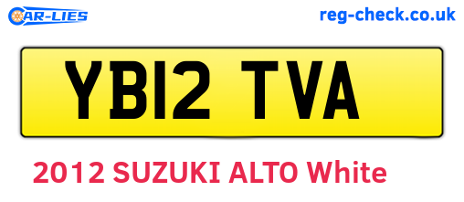 YB12TVA are the vehicle registration plates.