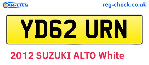 YD62URN are the vehicle registration plates.