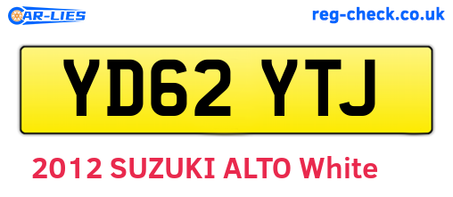 YD62YTJ are the vehicle registration plates.