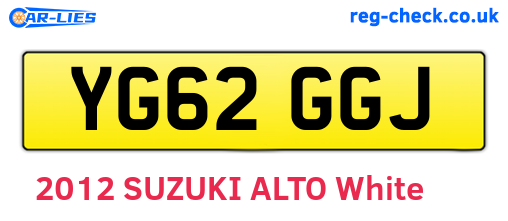 YG62GGJ are the vehicle registration plates.