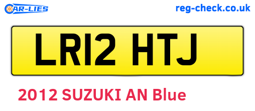 LR12HTJ are the vehicle registration plates.