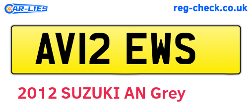 AV12EWS are the vehicle registration plates.