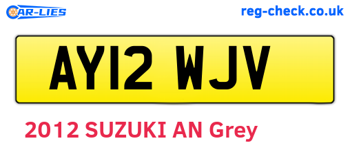 AY12WJV are the vehicle registration plates.