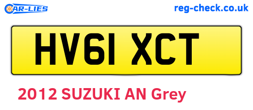 HV61XCT are the vehicle registration plates.