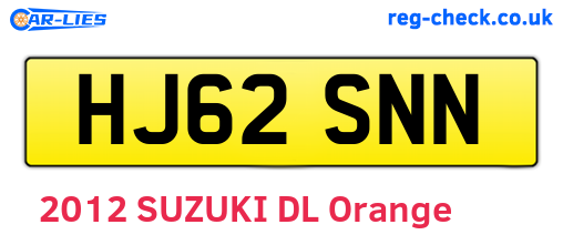 HJ62SNN are the vehicle registration plates.