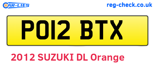 PO12BTX are the vehicle registration plates.