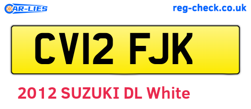 CV12FJK are the vehicle registration plates.