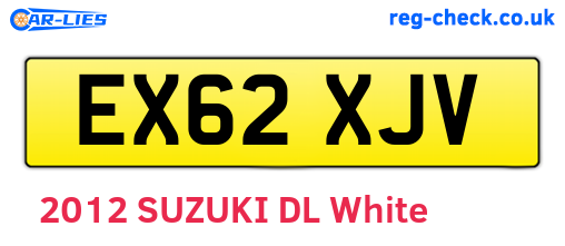 EX62XJV are the vehicle registration plates.