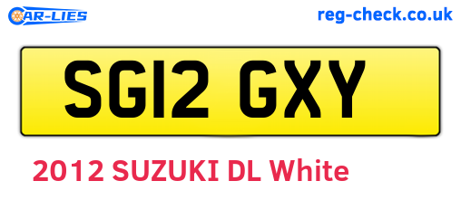 SG12GXY are the vehicle registration plates.
