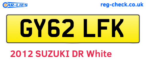 GY62LFK are the vehicle registration plates.