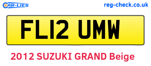 FL12UMW are the vehicle registration plates.