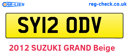 SY12ODV are the vehicle registration plates.