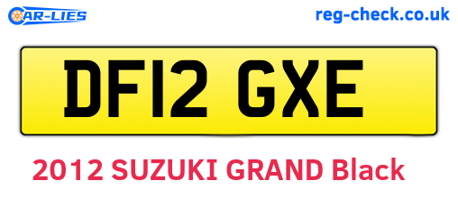DF12GXE are the vehicle registration plates.