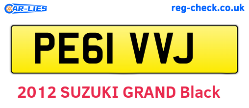 PE61VVJ are the vehicle registration plates.