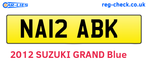 NA12ABK are the vehicle registration plates.