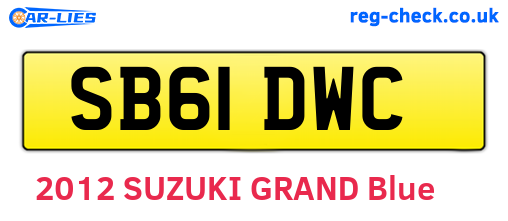 SB61DWC are the vehicle registration plates.