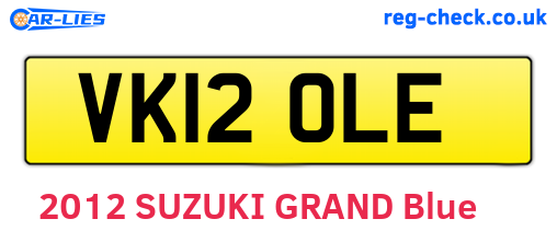 VK12OLE are the vehicle registration plates.